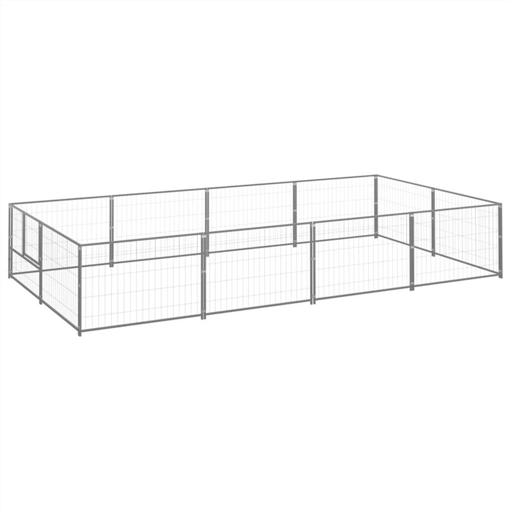 

Dog Kennel Silver 8 m² Steel