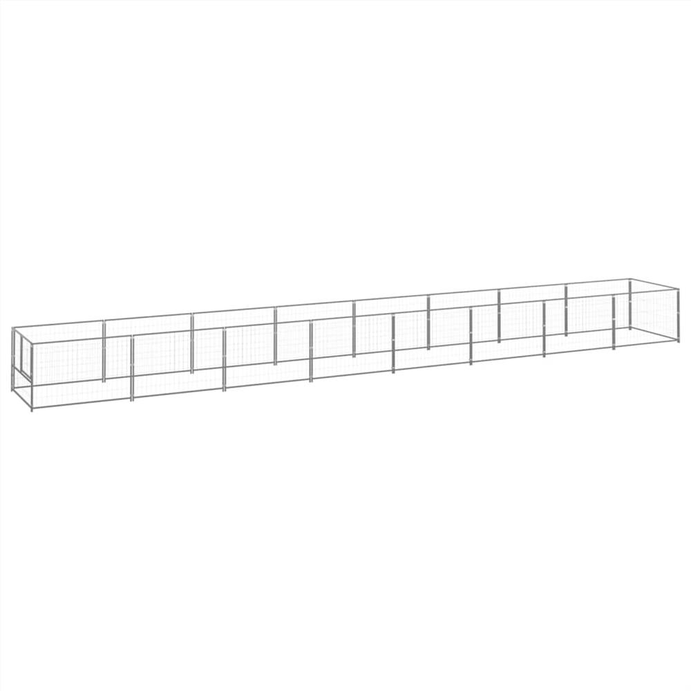 

Dog Kennel Silver 8 m² Steel