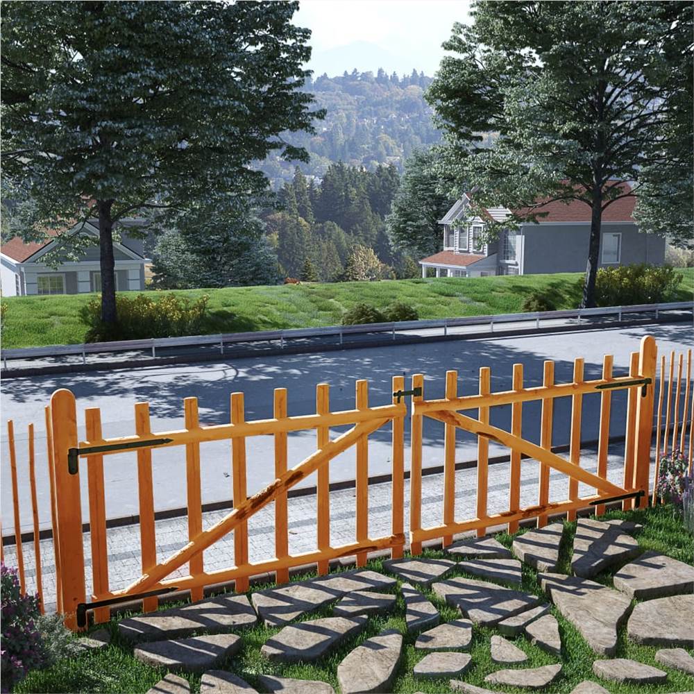 Double Fence Gate Impregnated Hazel Wood 300x90 cm