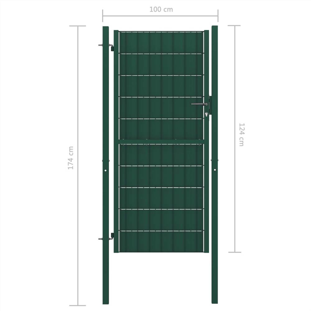 Fence Gate Steel 100x124 cm Green