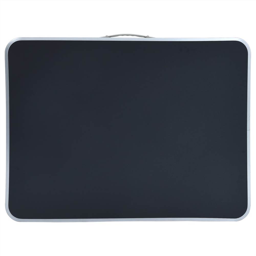 Foldable Camping Table with Metal Frame 80x60 cm Grey