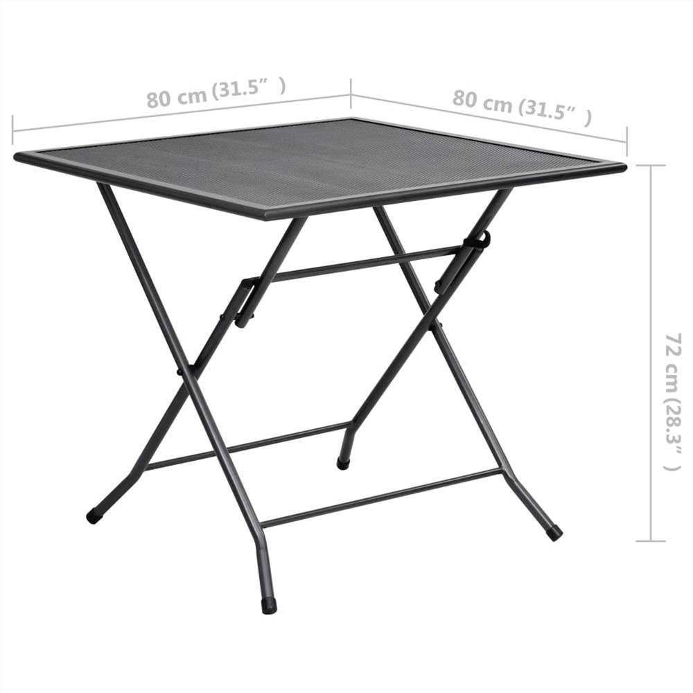 Folding Mesh Table 80x80x72 cm Steel Anthracite