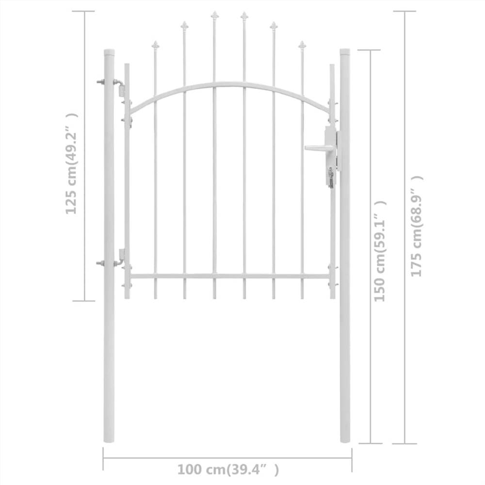 Garden Gate Steel 1x1.75 m White