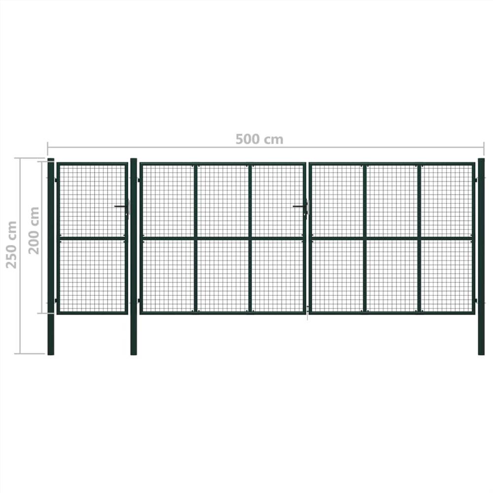 Garden Gate Steel 500x200 cm Green
