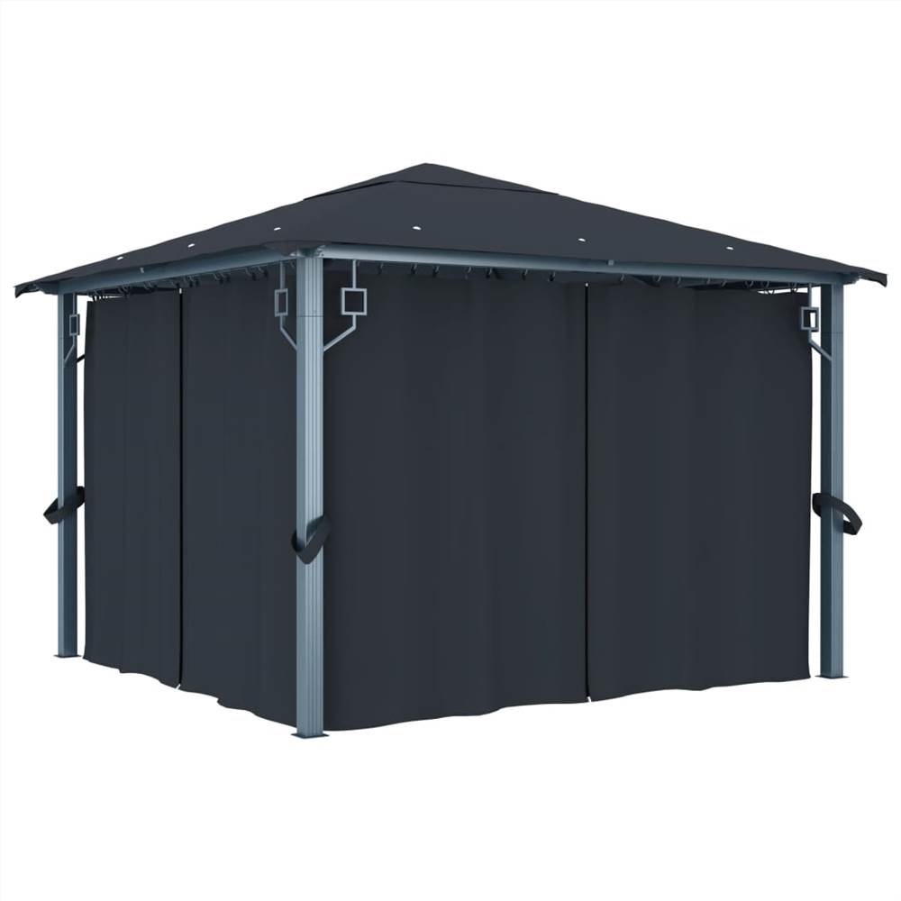 

Gazebo with Curtain 300x300 cm Anthracite Aluminium