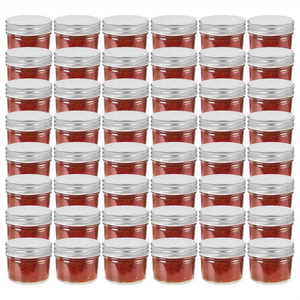 

Glass Jam Jars with Silver Lids 48 pcs 110 ml
