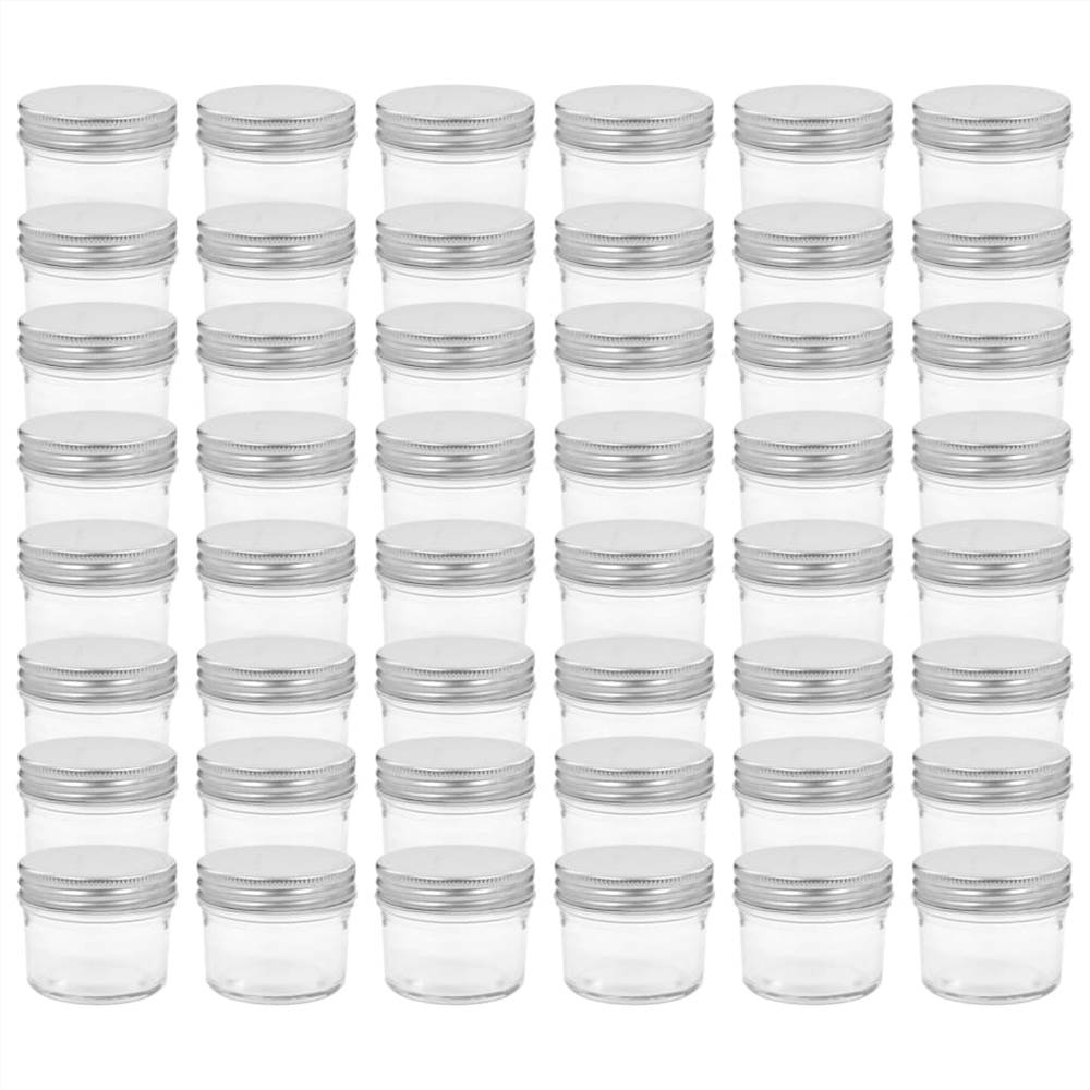 Glass Jam Jars with Silver Lids 48 pcs 110 ml