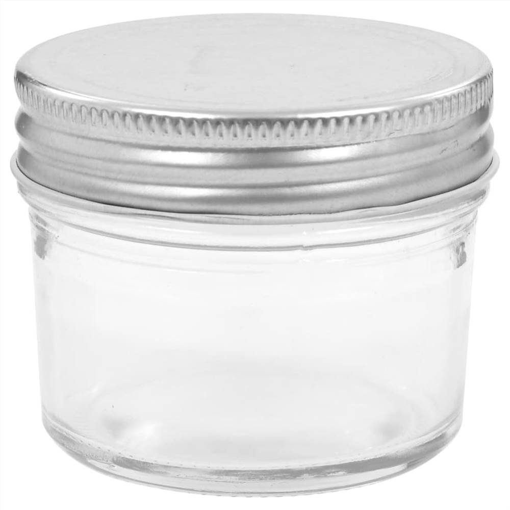 Glass Jam Jars with Silver Lids 48 pcs 110 ml
