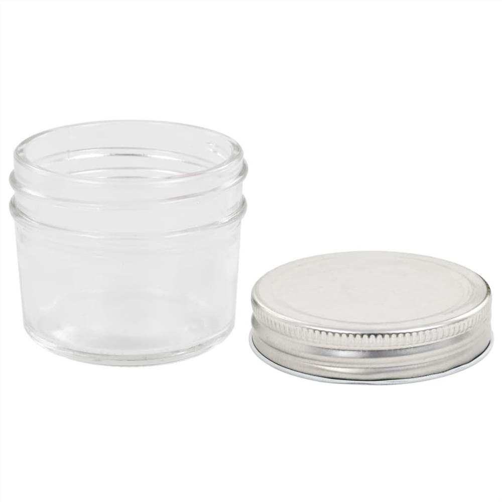 Glass Jam Jars with Silver Lids 48 pcs 110 ml