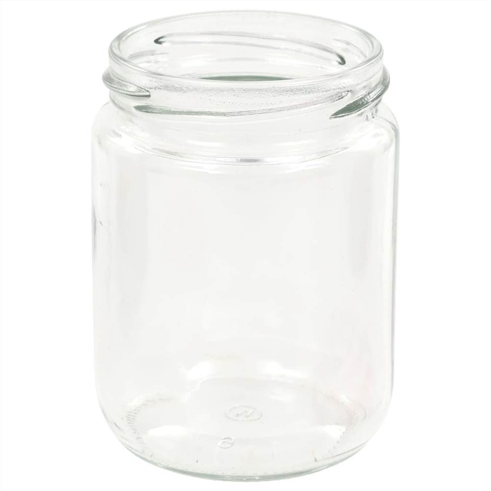 Glass Jam Jars with White and Red Lid 96 pcs 230 ml