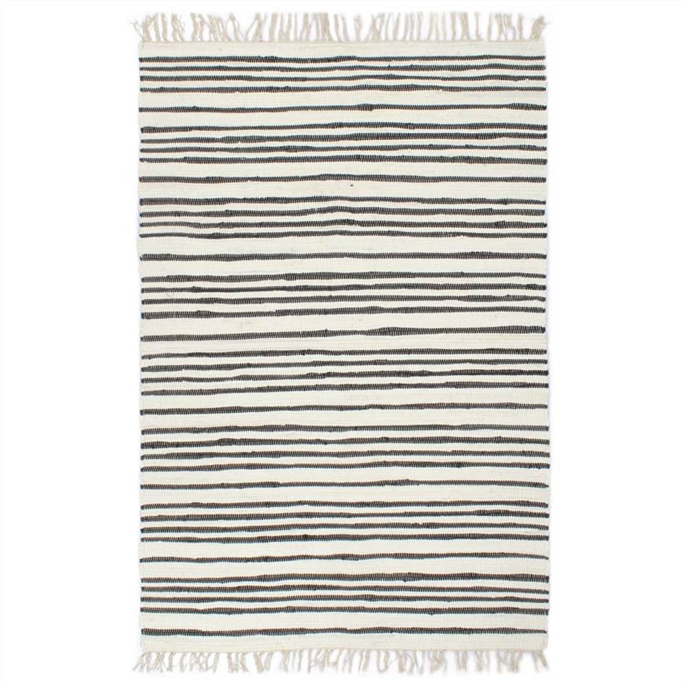 

Hand-woven Chindi Rug Cotton 200x290 cm Anthracite and White