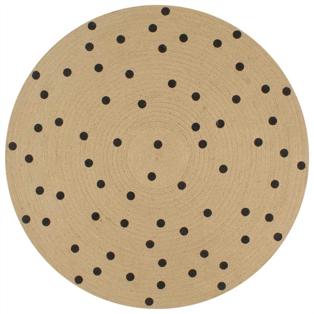 

Handmade Rug Jute with Print Polka Dot 150 cm