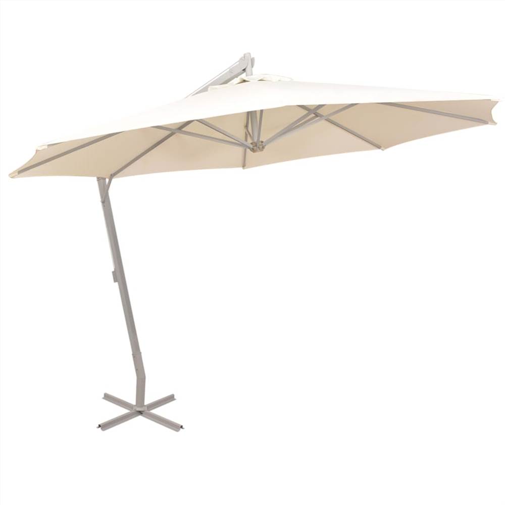 Hanging Parasol 350 cm Sand Aluminium Pole