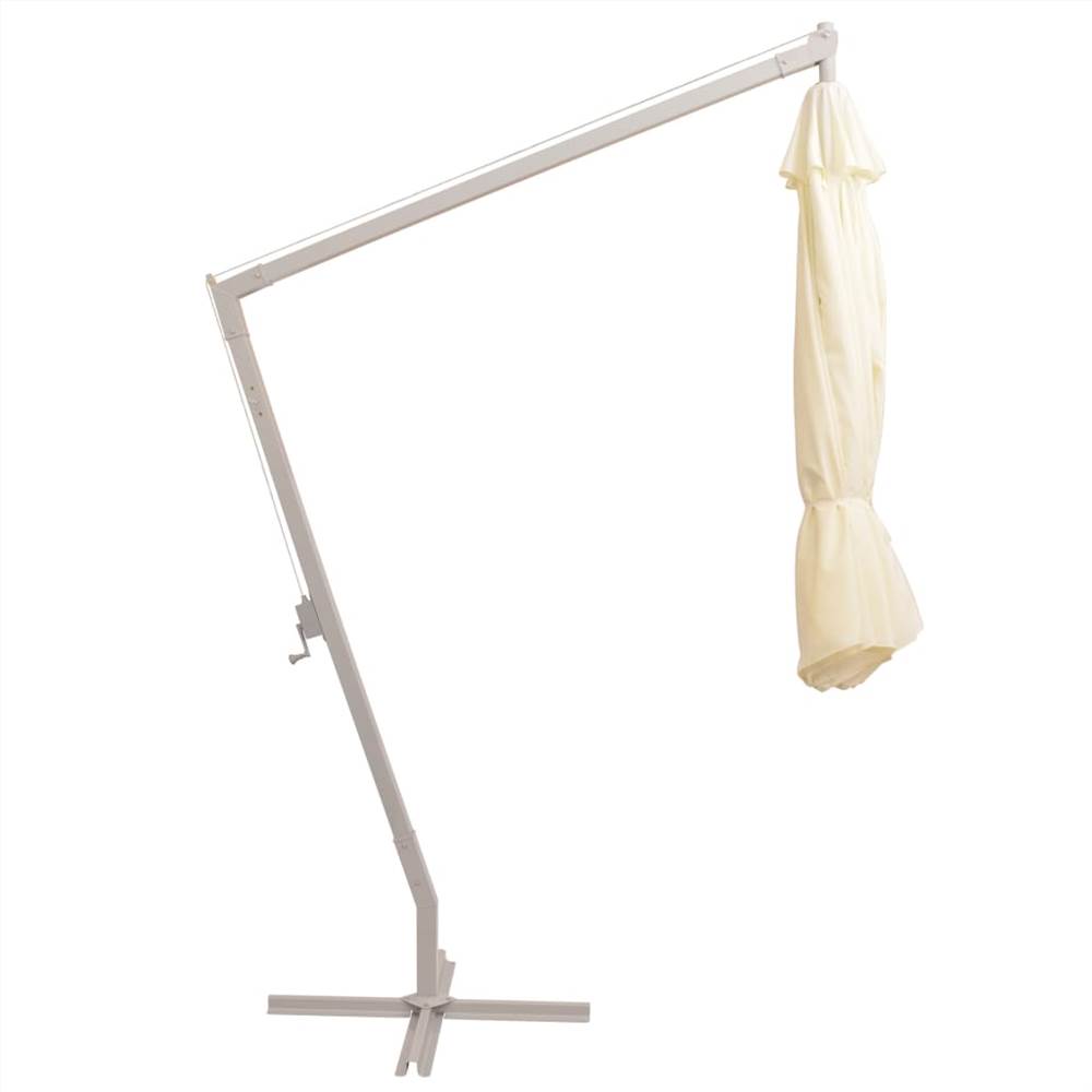 Hanging Parasol 350 cm Sand Aluminium Pole