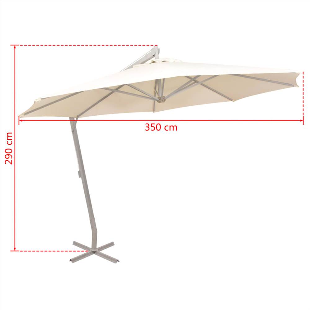 Hanging Parasol 350 cm Sand Aluminium Pole