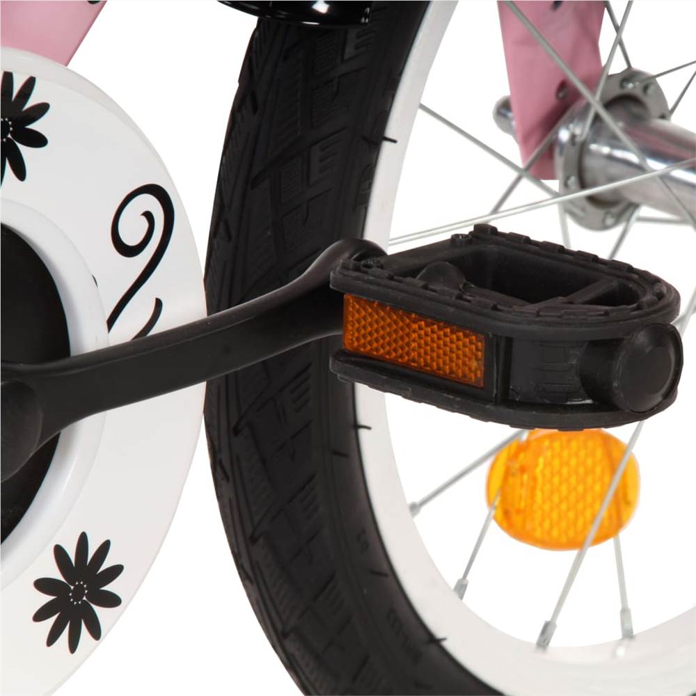 Kids Bike with Front Carrier 16 inch White and Pink