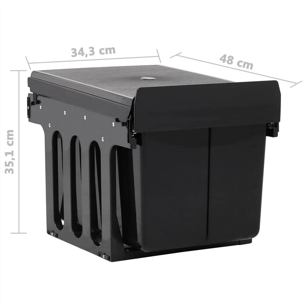 Kitchen Cupboard Pull-out Recycled Dustbin Soft-Close 48 L