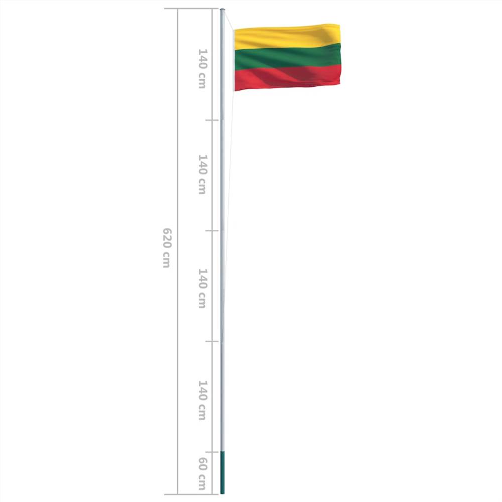 Lithuania Flag and Pole Aluminium 6,2 m