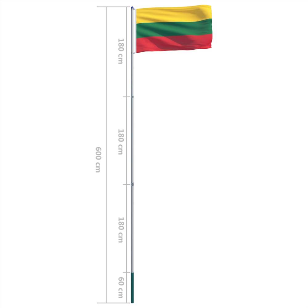 Lithuania Flag and Pole Aluminium 6 m