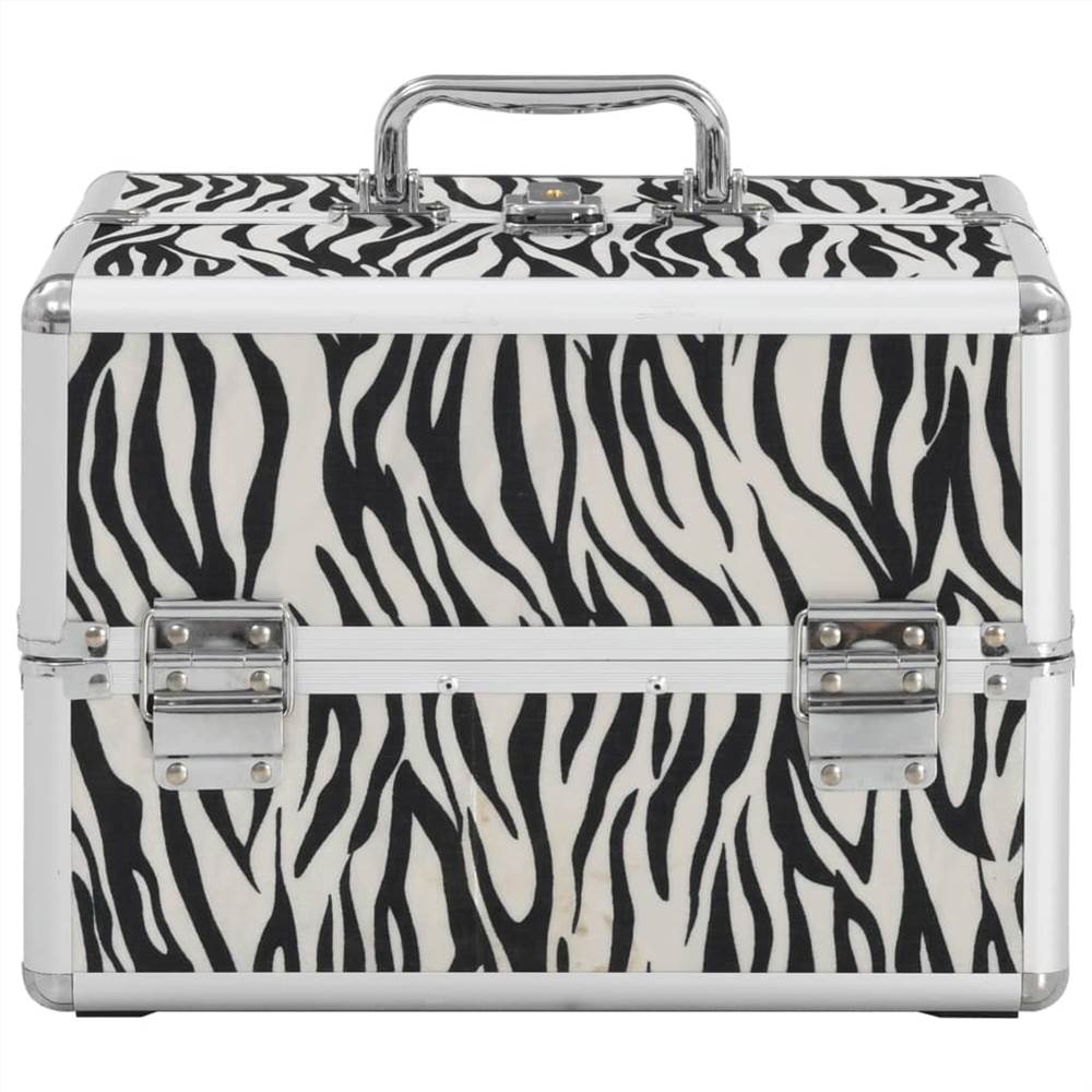Make-up Case 22x30x21 cm Zebra Stripe Aluminium