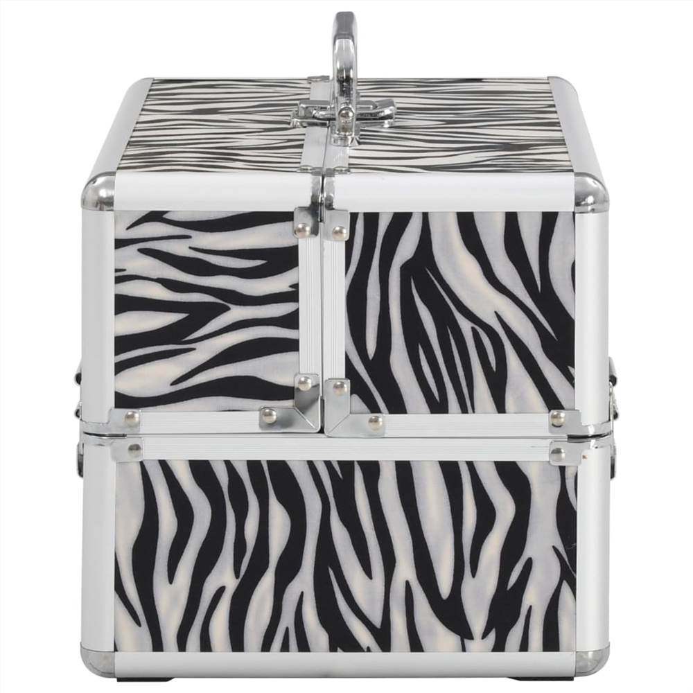 Make-up Case 22x30x21 cm Zebra Stripe Aluminium