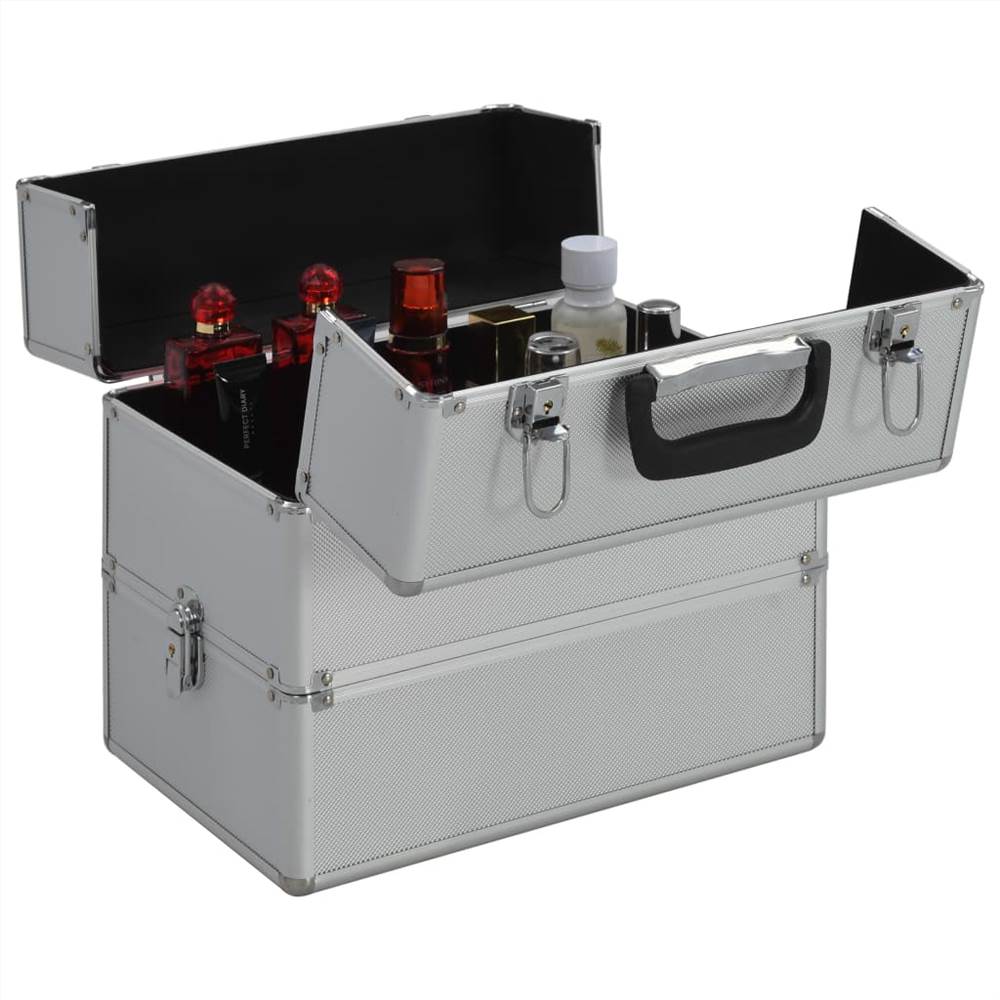 Make-up Case 37x24x35 cm Silver Aluminium