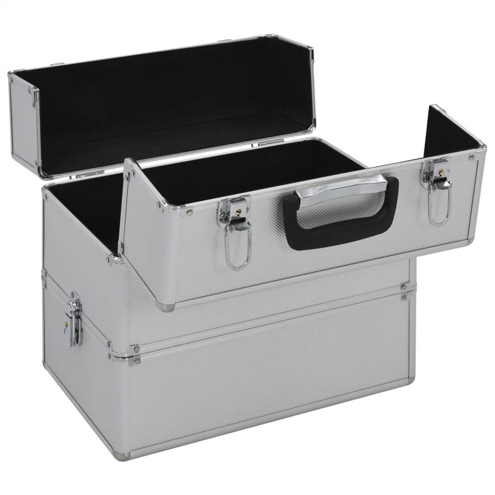 Make-up Case 37x24x35 cm Silver Aluminium