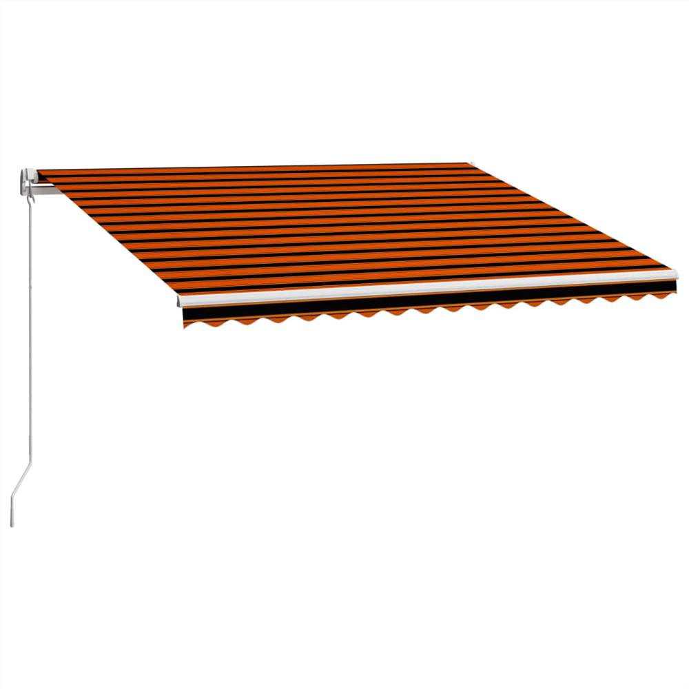 Manual Retractable Awning 400x300 cm Orange and Brown