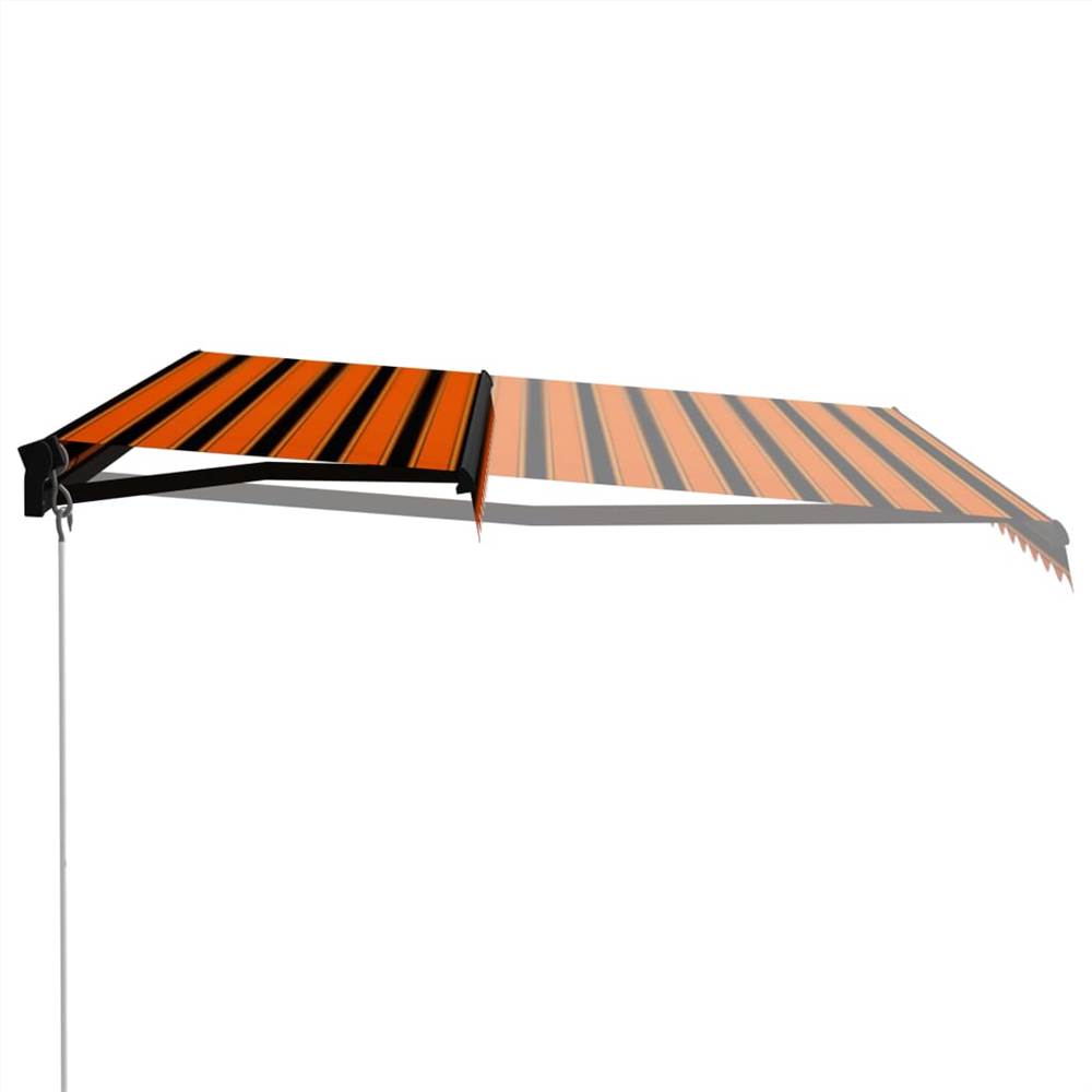 Manual Retractable Awning 400x300 cm Orange and Brown