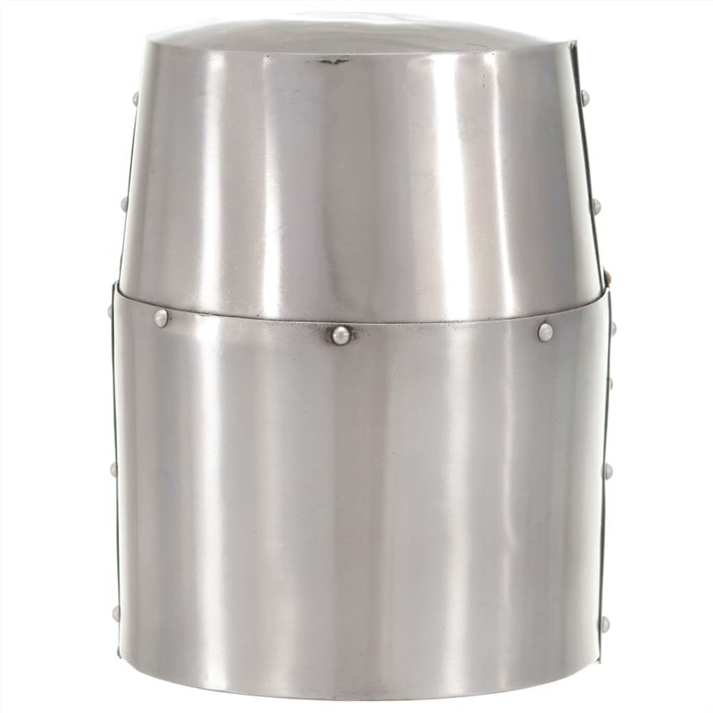 Medieval Crusader Knight Helmet Replica LARP Silver Steel