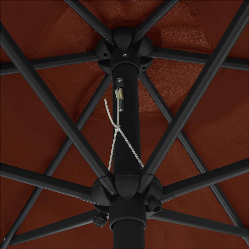 Outdoor Parasol with Aluminium Pole 270x246 cm Terracotta