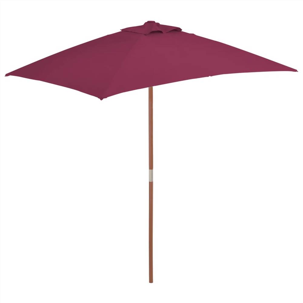 

Outdoor Parasol with Wooden Pole 150x200 cm Bordeaux Red