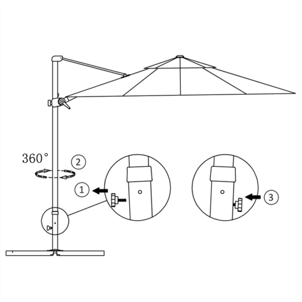Outdoor Umbrella with Portable Base Green