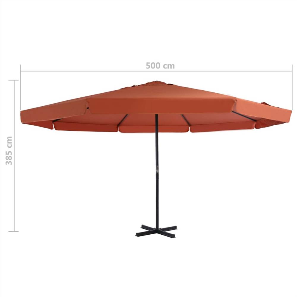 Outdoor Umbrella with Portable Base Terracotta