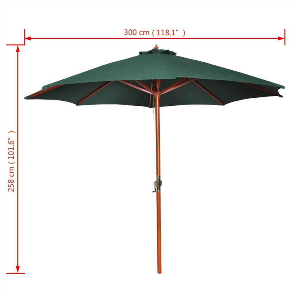 Parasol Green 258 cm.