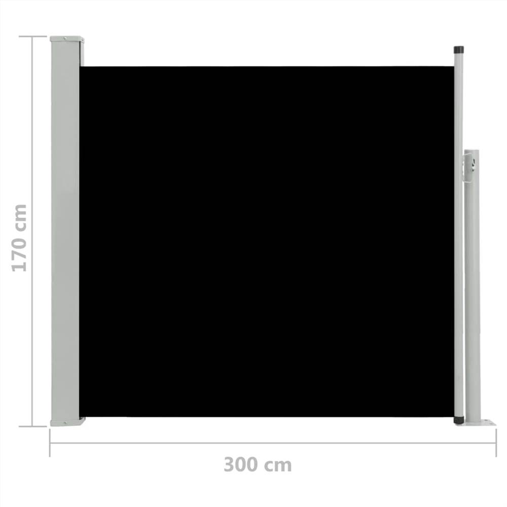 Patio Retractable Side Awning 170x300 cm Black