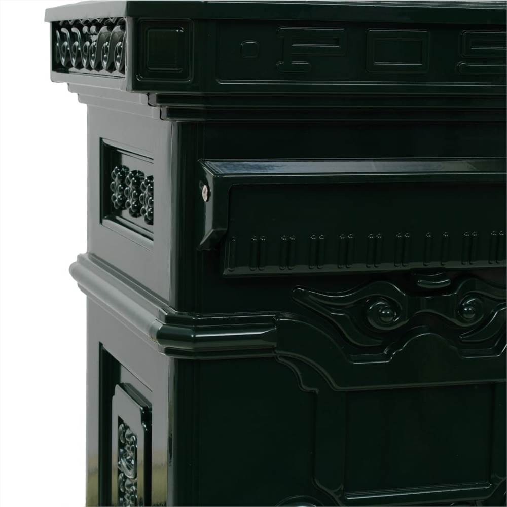 Pillar Letterbox Aluminium Vintage Style Rustproof Green