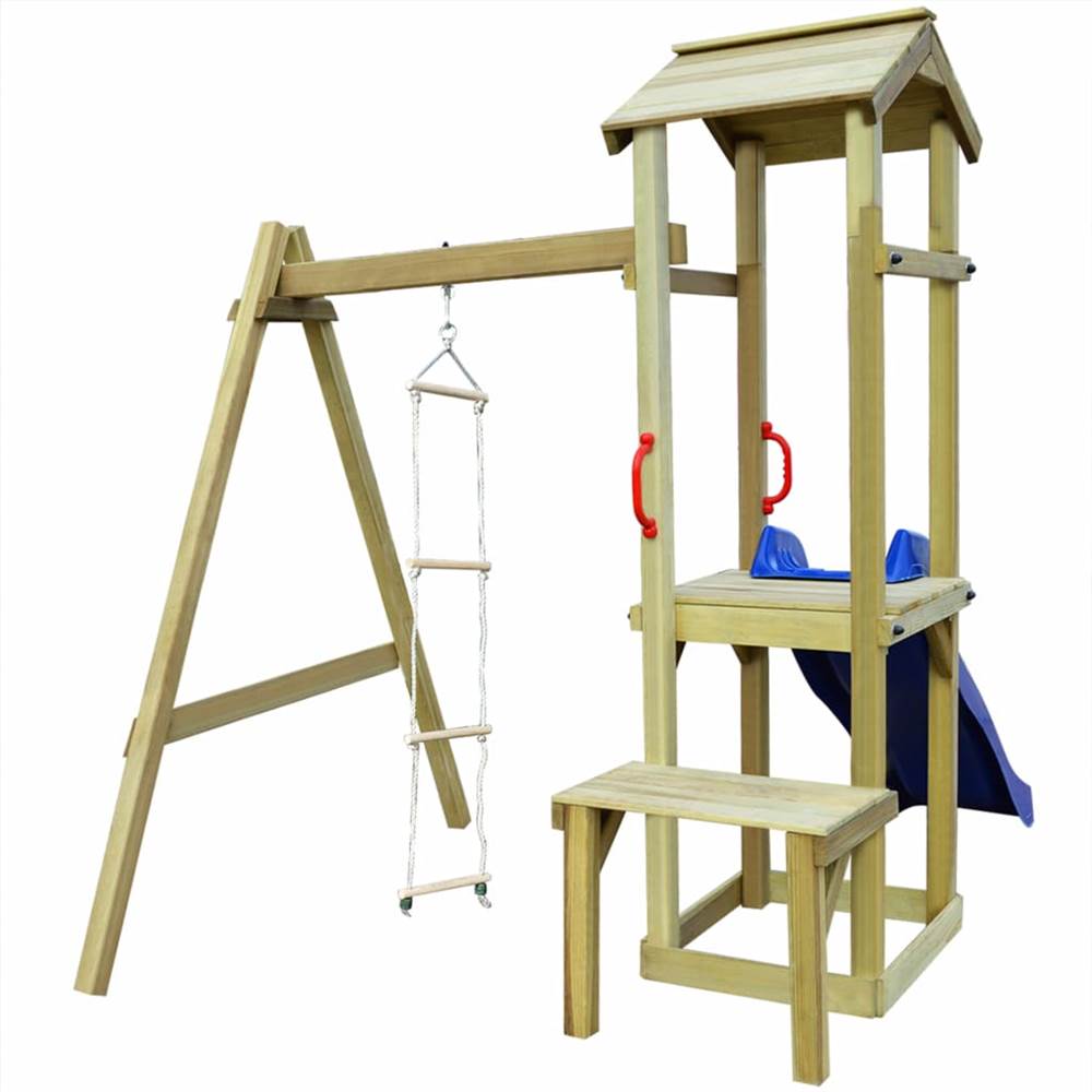 Playhouse with Slide Ladder 228x168x218 cm Wood