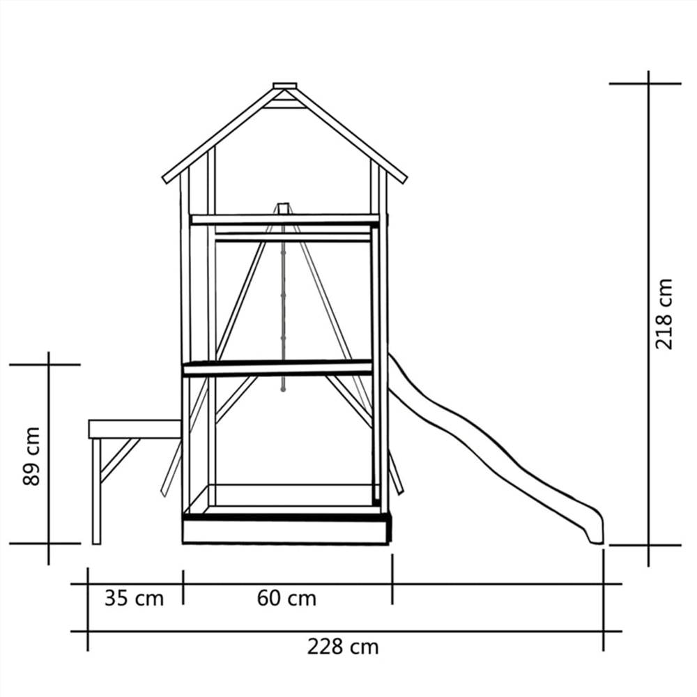 Playhouse with Slide Ladder 228x168x218 cm Wood