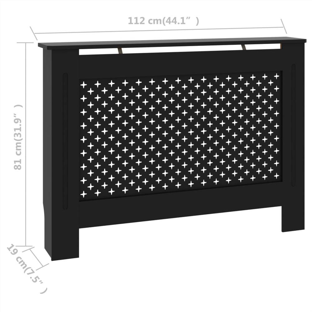Radiator Cover Black 112x19x81 cm MDF