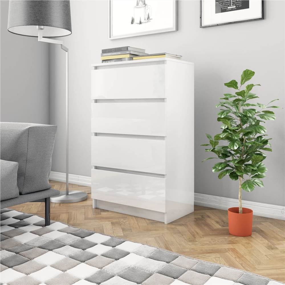 

Sideboard High Gloss White 60x35x98.5 cm Chipboard