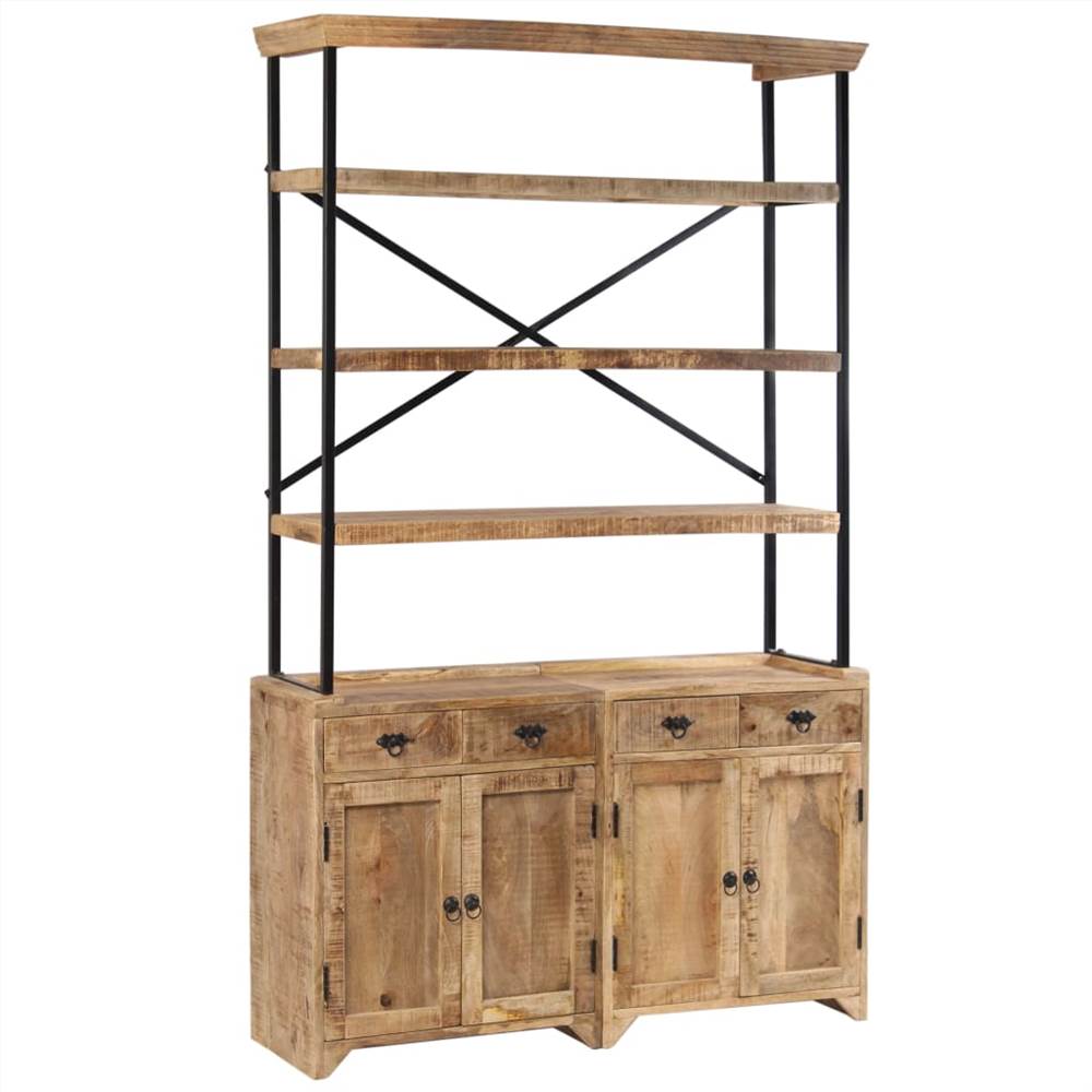 Sideboard with Shelves Solid Mango Wood 120x35x200 cm