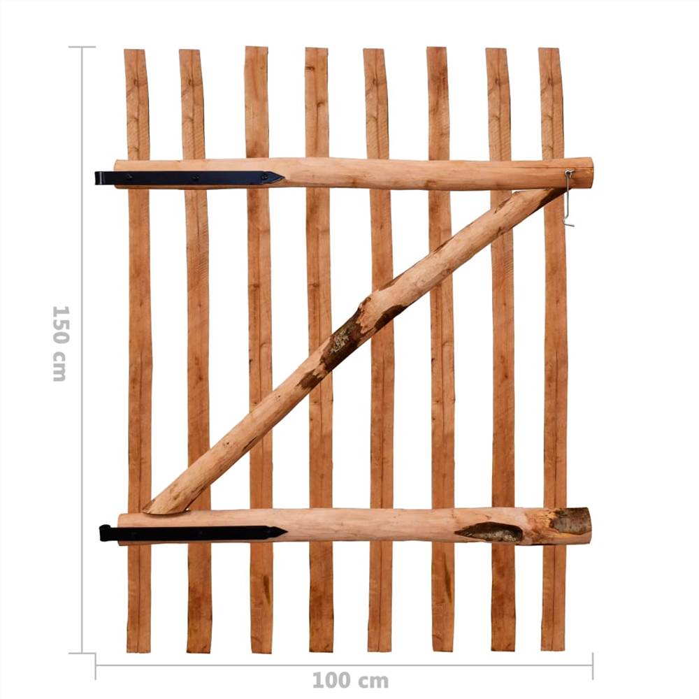 Single Fence Gate Impregnated Hazel Wood 100x150 cm