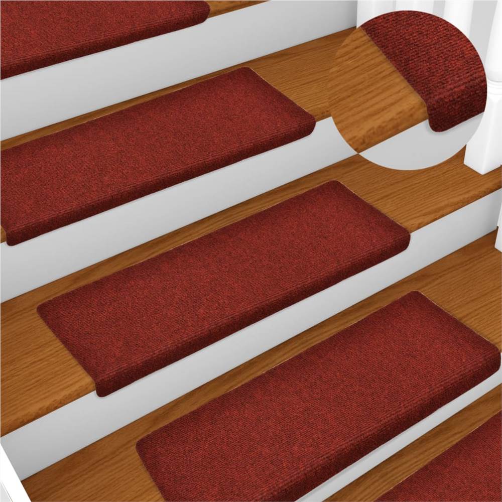 

Stair Mats 15 pcs Needle Punch 65x25 cm Red