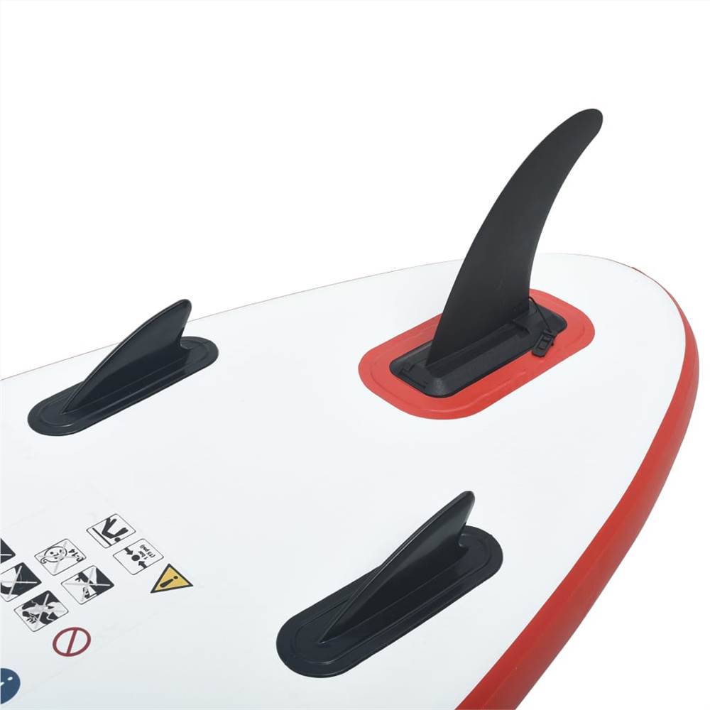 Stand Up Paddle Board Set SUP Surfboard Inflatable Red and White 18 Stand Up Paddle Board Set SUP Surfboard Inflatable Red and White