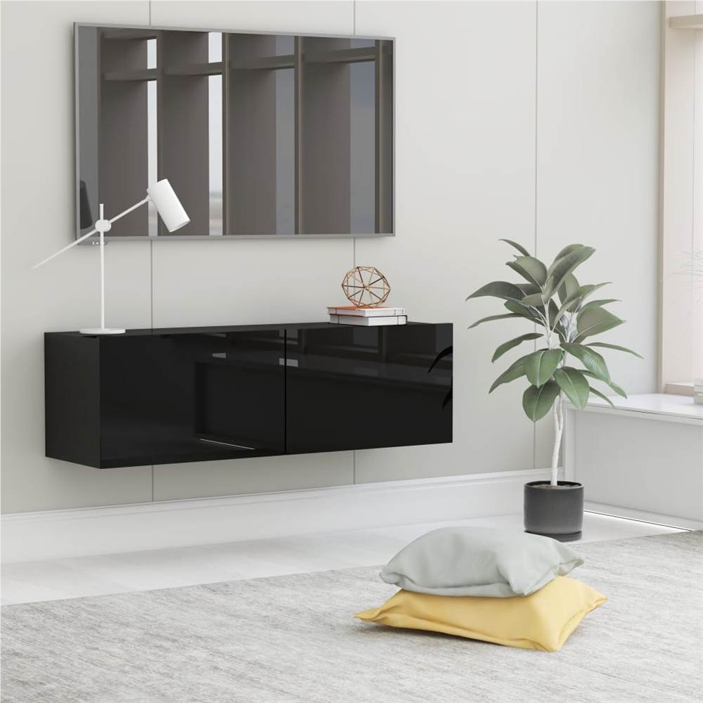 

TV Cabinet High Gloss Black 100x30x30 cm Chipboard