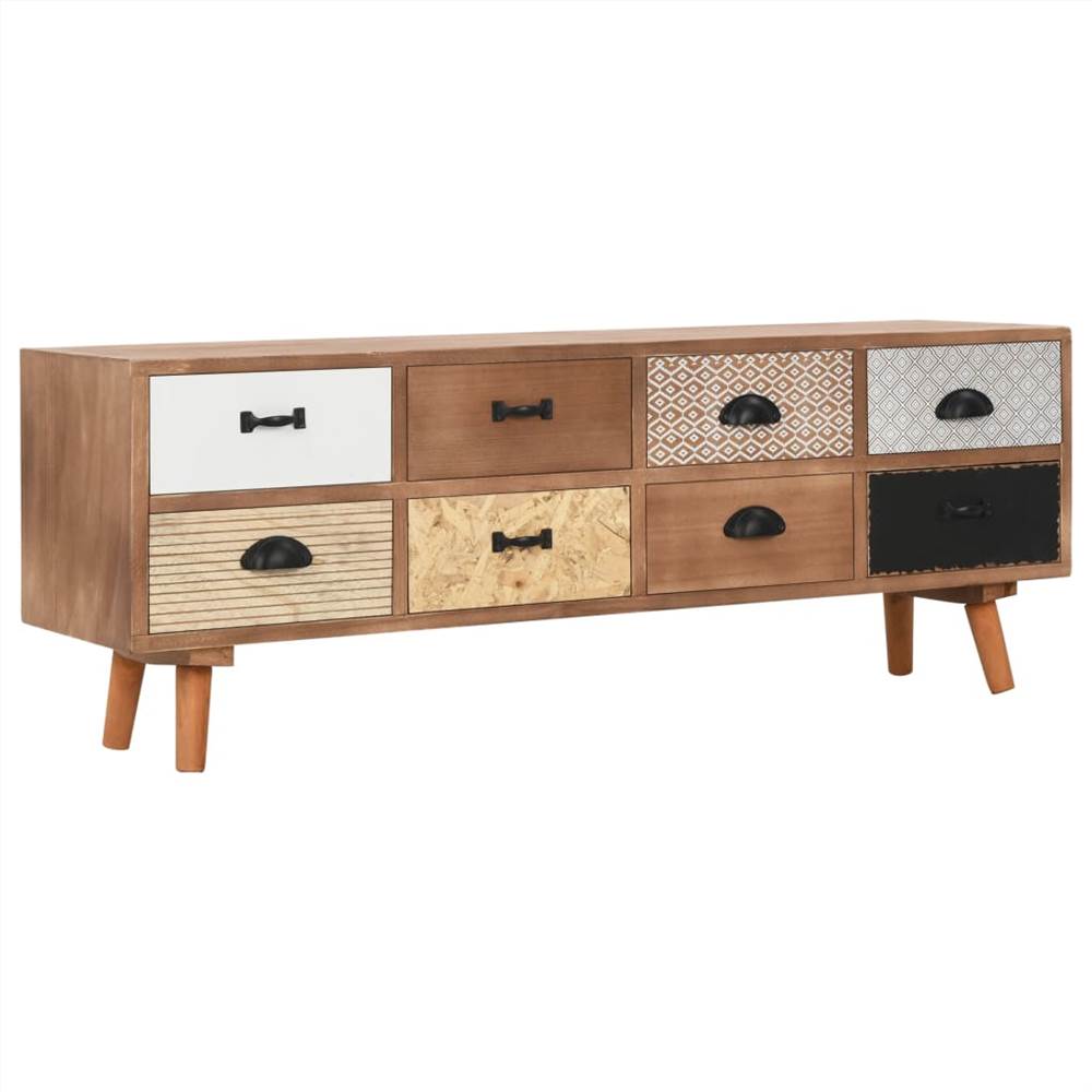 

TV Cabinet with 8 Drawers 120x30x40 cm Solid Pinewood