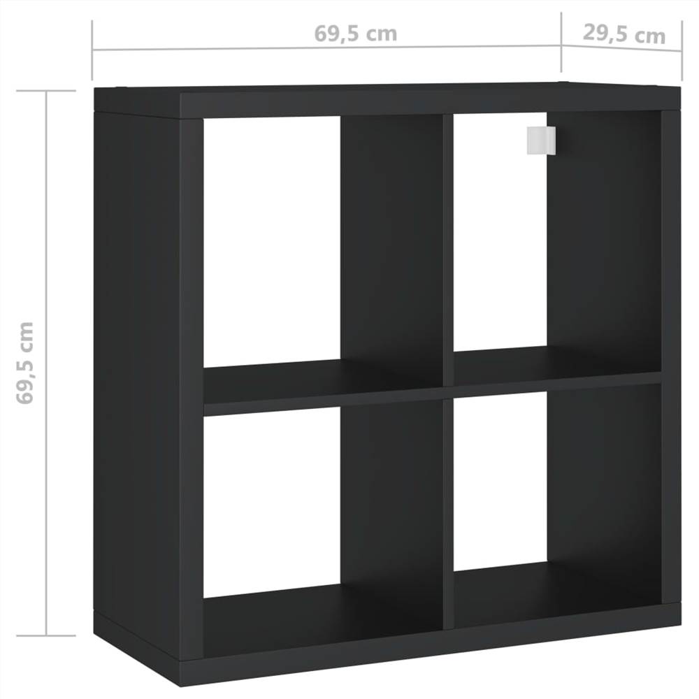 Wall Cube Shelf Black 69.5x29.5x69.5 cm MDF