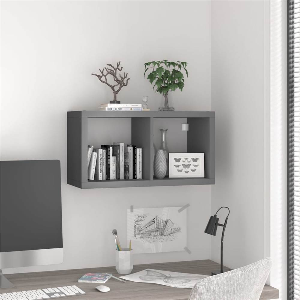 

Wall Cube Shelf Grey 69.5x29.5x37 cm MDF