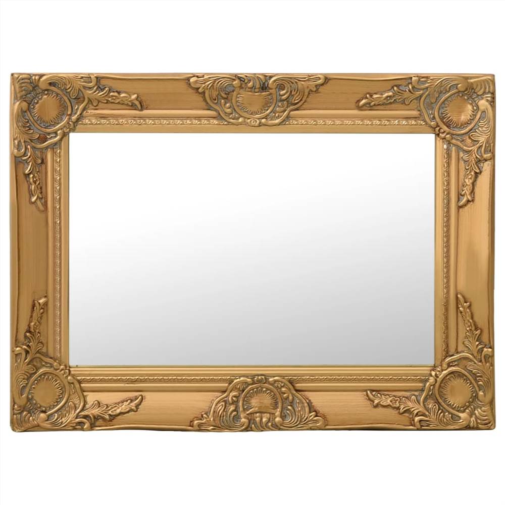 Wall Mirror Baroque Style 60x40 cm Gold